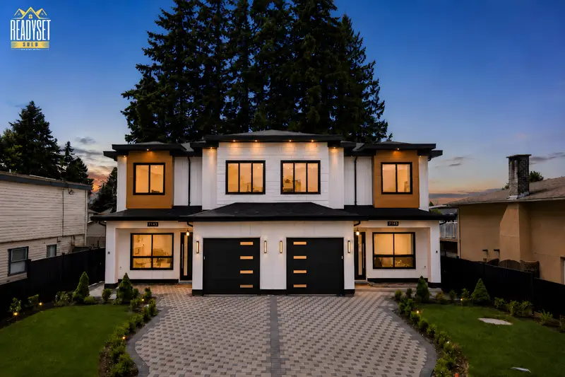Aerial twilight photo of a home on W Brewster Street, North Delta