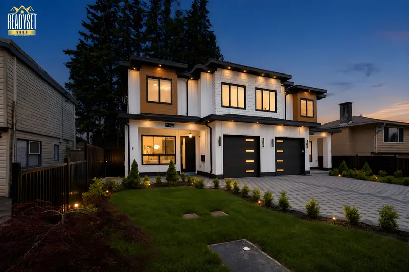 7143 W Brewster Street real estate photography in North Delta BC — virtual twilight front exterior